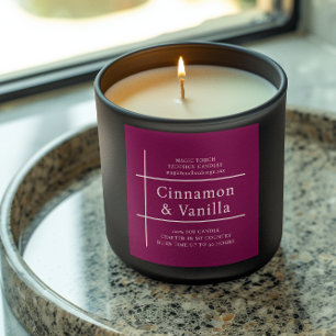 Minimalist Wine Red Candle Product Label