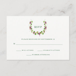 Minimalist Winery Green Text Wedding Response