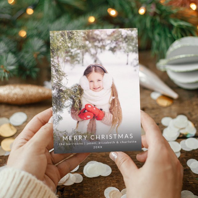 Minimalist Winter Christmas Photo Holiday Card (Creator Uploaded)