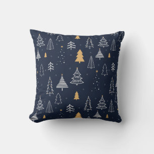Minimalist Winter Christmas Tree Pattern Cushion
