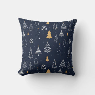 Minimalist Winter Christmas Tree Pattern Cushion