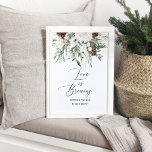 Minimalist winter evergreen Love is brewing Poster<br><div class="desc">Minimalist winter evergreen Love is brewing Poster
Matching items available.</div>