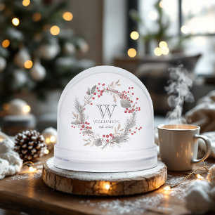 Minimalist Winter Monogram Snowglobe