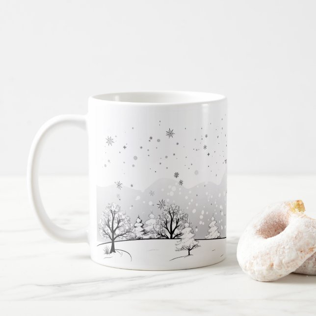 Minimalist Winter Season In Your Mug (With Donut)