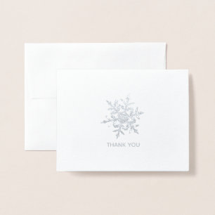 Minimalist Winter Snowflake Thank You Foil Card