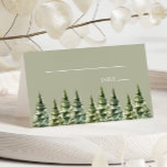 Minimalist Winter Snowy Pine Tree Forest Wedding Place Card<br><div class="desc">This is a Minimalist Winter Snowy Pine Tree Forest Wedding Flat Place Card!</div>