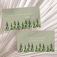 Minimalist Winter Snowy Pine Tree Forest Wedding