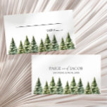 Minimalist Winter Snowy Pine Tree Forest Wedding Place Card<br><div class="desc">This is a Minimalist Winter Snowy Pine Tree Forest Wedding Flat Place Card!</div>