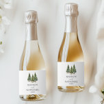 Minimalist Winter Snowy Pine Tree Forest Wedding Sparkling Wine Label<br><div class="desc">These are Minimalist Winter Snowy Pine Tree Forest Wedding Sparkling Mini Wine Bottle Labels!</div>