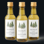 Minimalist Winter Snowy Pine Tree Forest Wedding Wine Label<br><div class="desc">These are Minimalist Winter Snowy Pine Tree Forest Wedding Wine Bottle Labels!</div>