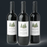 Minimalist Winter Snowy Pine Tree Forest Wedding Wine Label<br><div class="desc">These are Minimalist Winter Snowy Pine Tree Forest Wedding Wine Bottle Labels!</div>