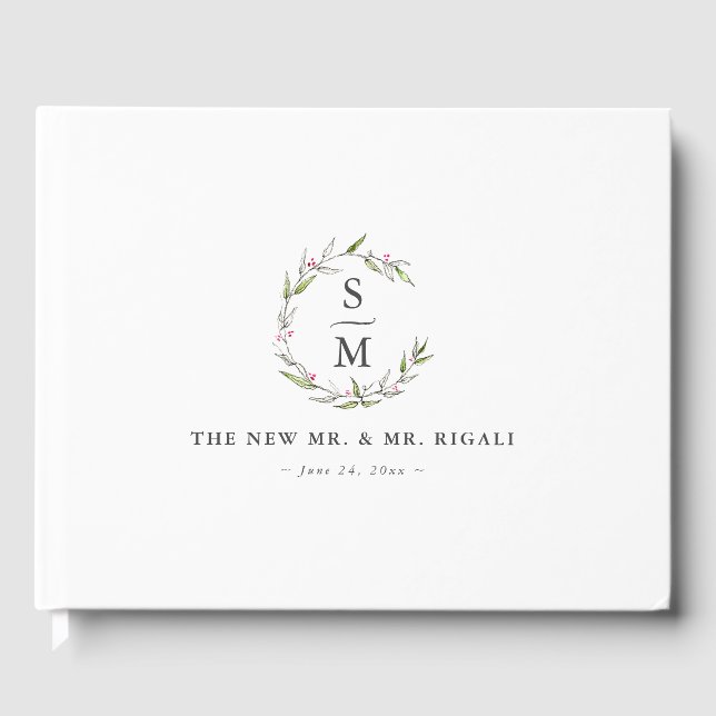 Minimalist Winter Wedding Guest Book Ideas (Front)