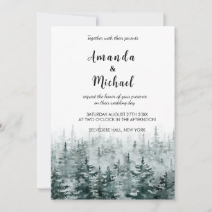 Minimalist winter wedding invitation