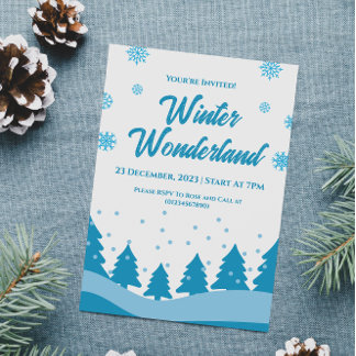 Minimalist Winter Wonderland Party Invitation