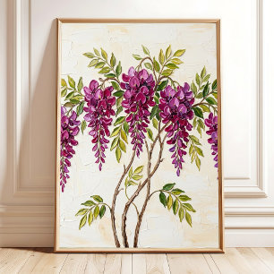 Minimalist Wisteria Canvas Art, Ready to Hang - Bo Poster