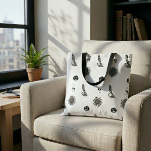 Minimalist Witchcore Spooky Season Tote Bag