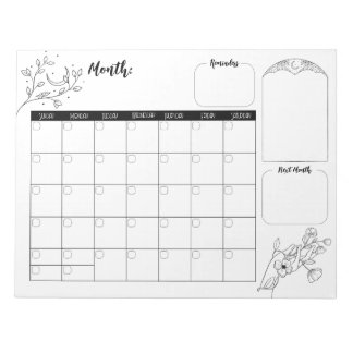 Minimalist Witchy Calendar 2 Notepad