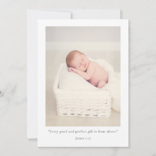 Minimalist with Photo Catholic Baptism Invitation