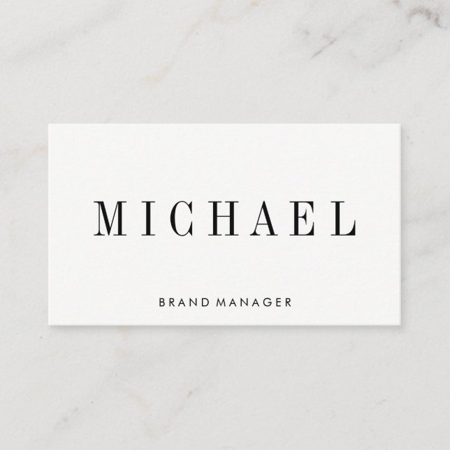 Minimalist with Serif Font Business Card (Front)