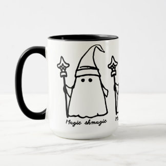 Minimalist Wizard Ghost Drawing Magic Sketch Mug