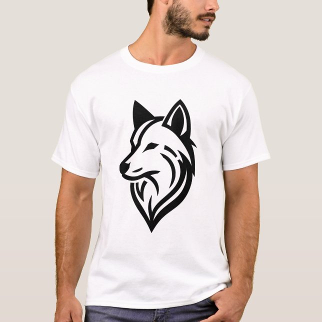 Minimalist Wolf Face Silhouette T-Shirt (Front)