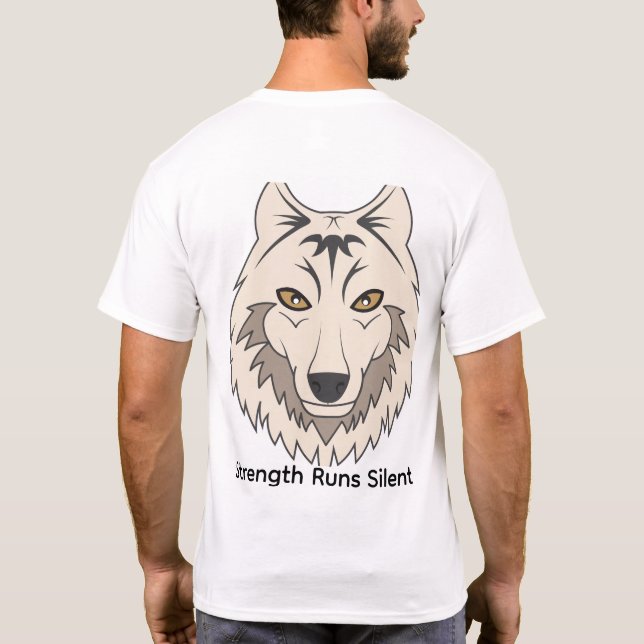 Minimalist Wolf T-Shirt – Walk Alone Fear Nothing  (Back)