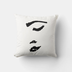 Minimalist Woman Lady Face Sketch Cushion Pillow