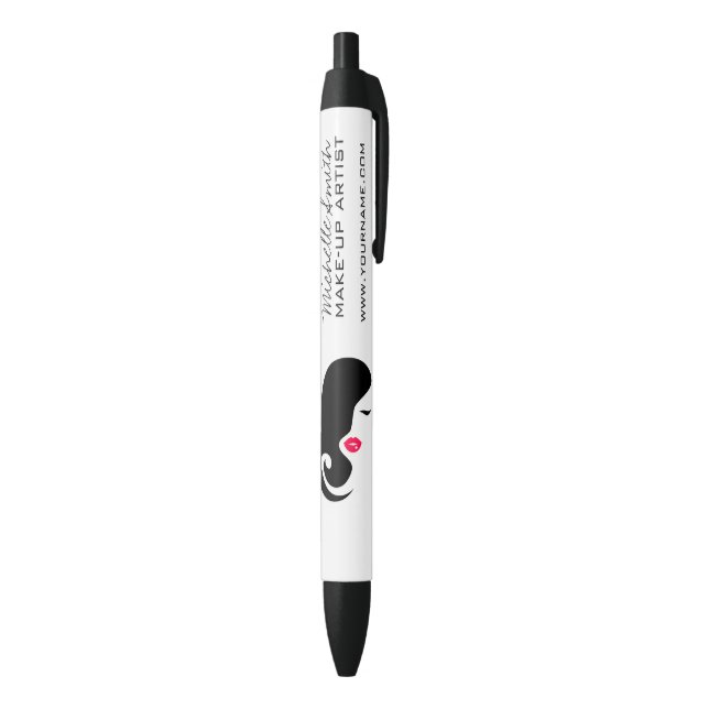 Minimalist Woman Silhouette Black Beauty Salon Black Ink Pen (Bottom (Vertical))