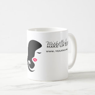 Minimalist Woman Silhouette Black Beauty Salon Coffee Mug