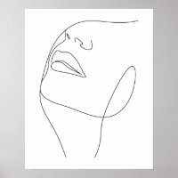 Minimalist Womans Face Line Art
