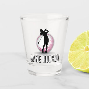 Minimalist Women Golf Monogram Design Shot Glass