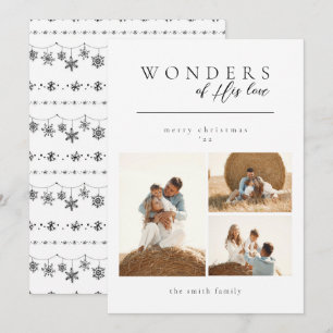 Minimalist Wonders of His Love Christmas Photo Holiday Card