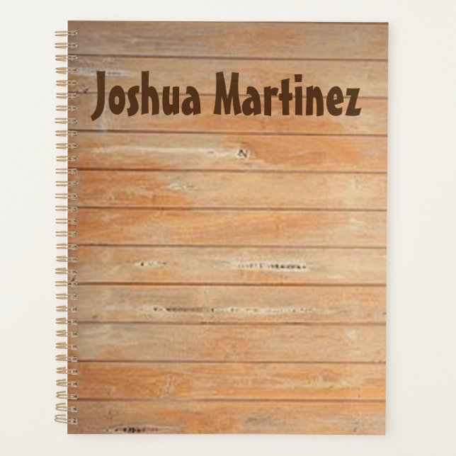 "Minimalist Wood Image" Personalised Planner (Front)