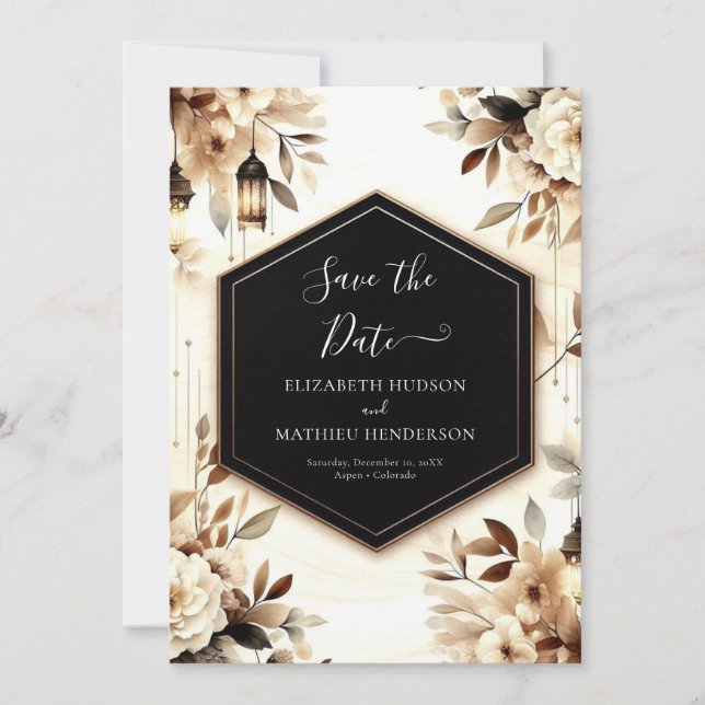 Minimalist Wood Rustic Wedding Save The Date (Front)