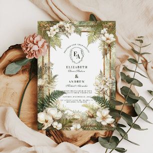 Minimalist Woodland Greenery Wedding Invitation