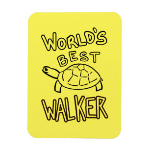 Minimalist World’s Best Walker Turtle Line Art Magnet