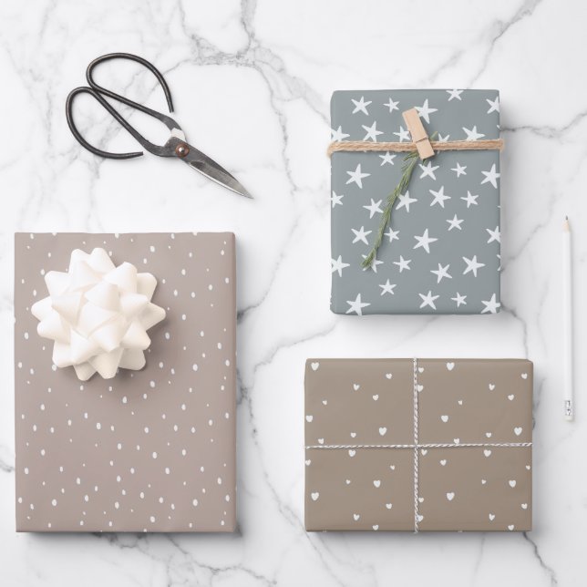Minimalist Wrapping Paper in Muted Earth Tones (Front)