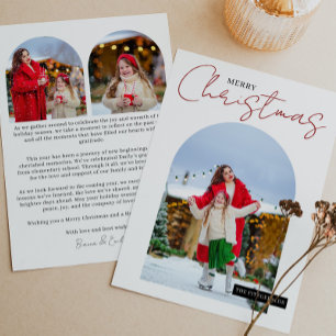 Minimalist Year in Review 3 Arch Photos Holiday Card