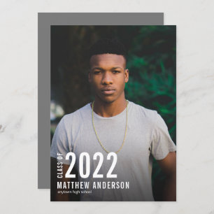 Minimalist Year Photo Graduation Party Invitation