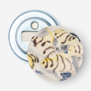 Minimalist Yellow Angelfish Vintage Watercolor Bottle Opener