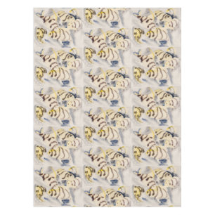 Minimalist Yellow Angelfish Vintage Watercolor Tablecloth