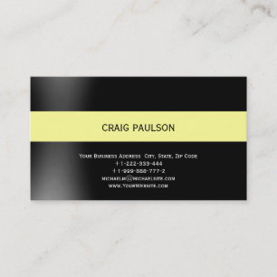 Minimalist Yellow Black Consultant Business Card