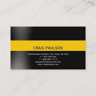 Minimalist Yellow Black Consultant Business Card