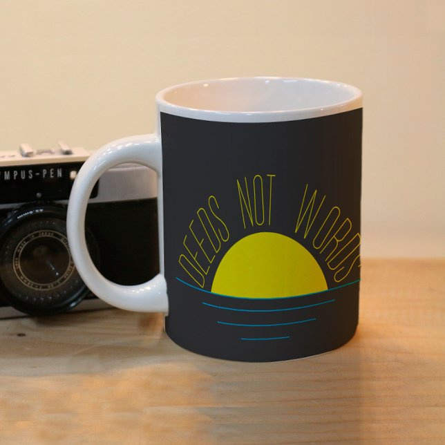 Minimalist yellow blue sun inspirational  coffee mug (Creator Uploaded)