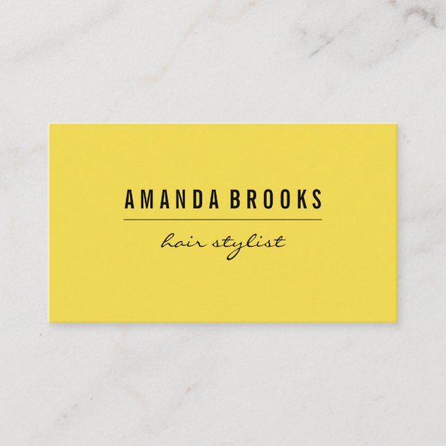 Minimalist Yellow Business Card (Front)