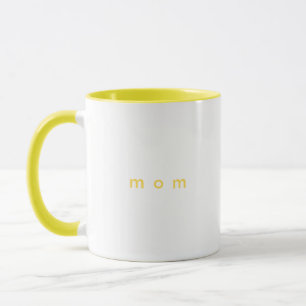 Minimalist Yellow Custom Text Mum White Mug