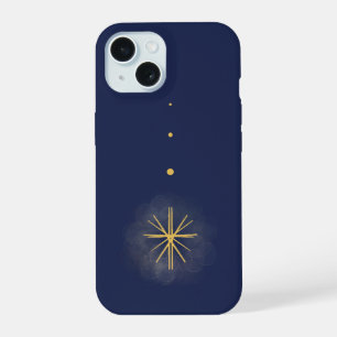 Minimalist Yellow Dropping Star Blue Phone Case