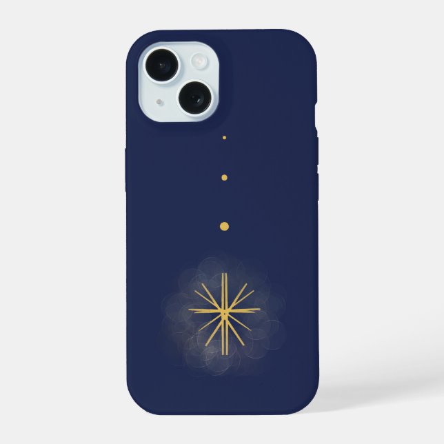 Minimalist Yellow Dropping Star Blue Phone Case (Back)