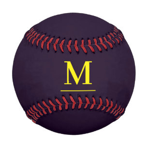 Minimalist yellow elegant sophisticated monogram baseball