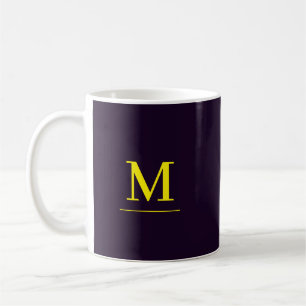 Minimalist yellow elegant sophisticated monogram coffee mug